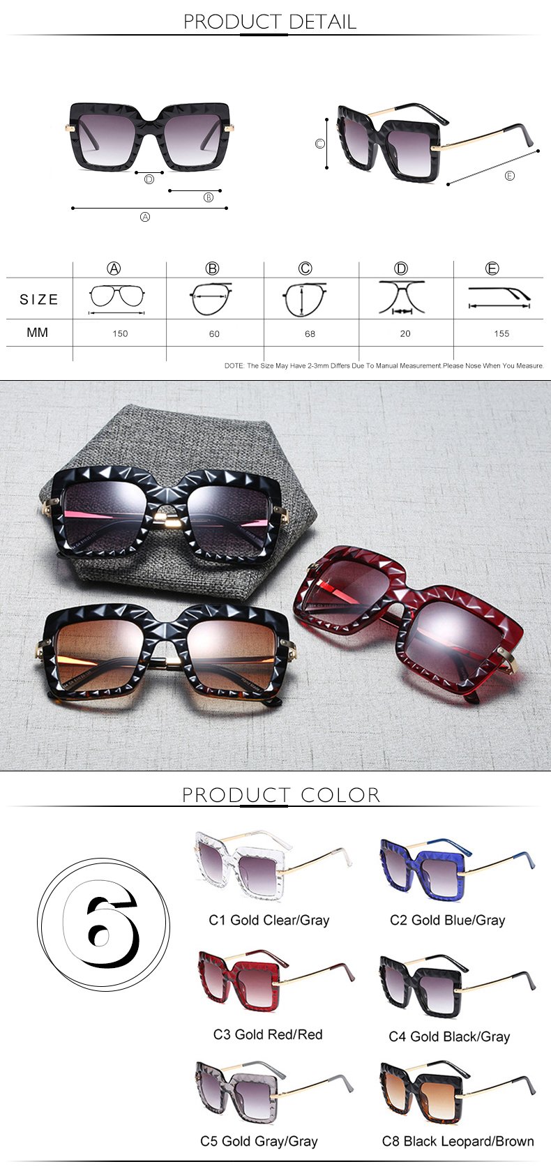 Women's Oversized Square Shades Luxury Sunglasses in Hot Vintage Trends - Women Sunglasses - DYAVOR®