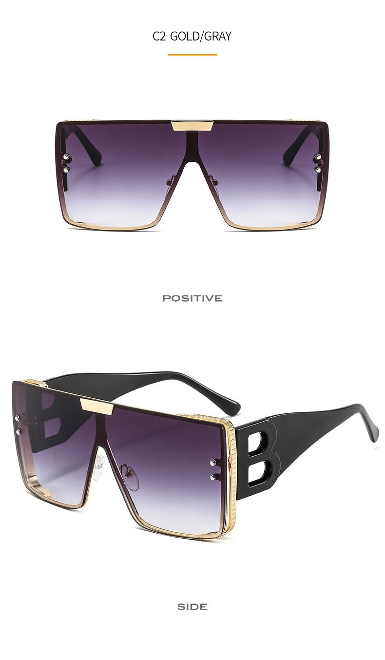 Women's Retro Fashion UV400 Large Frame Square Metal Sunglasses - Women Sunglasses - DYAVOR®