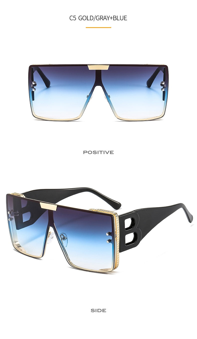 Women's Retro Fashion UV400 Large Frame Square Metal Sunglasses - Women Sunglasses - DYAVOR®