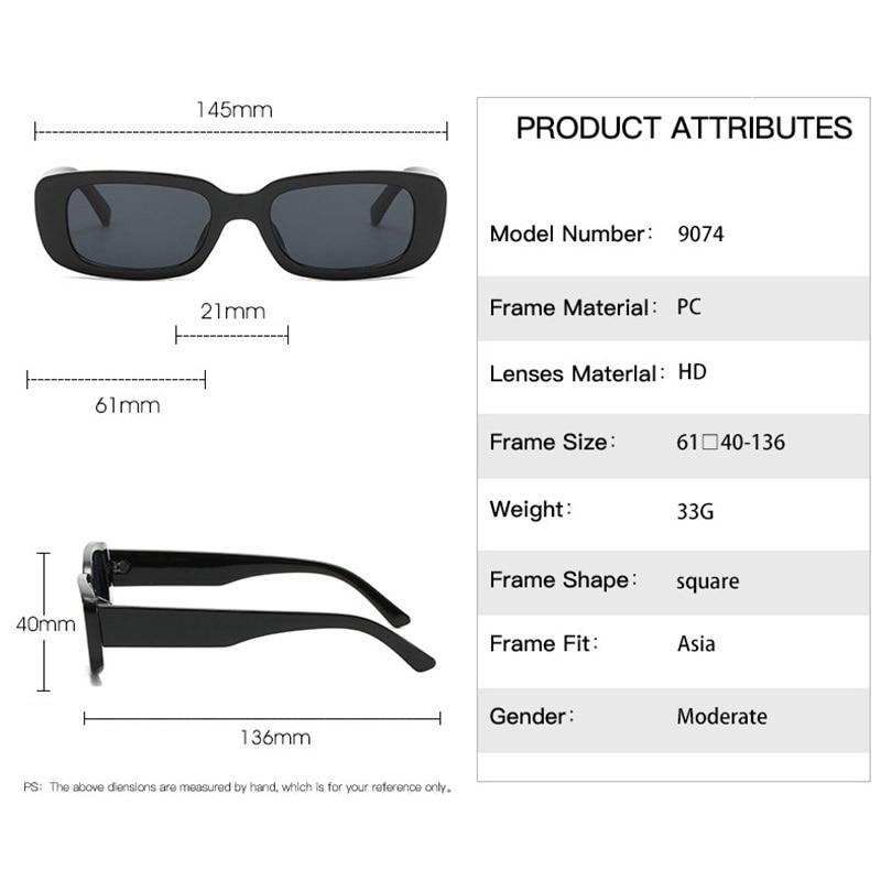 Women's Retro Trending Cool Rectangle Black Designer Sunglasses - Women Sunglasses - DYAVOR®