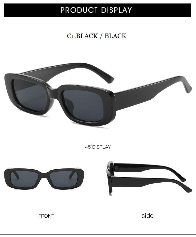 Women's Retro Trending Cool Rectangle Black Designer Sunglasses - Women Sunglasses - DYAVOR®
