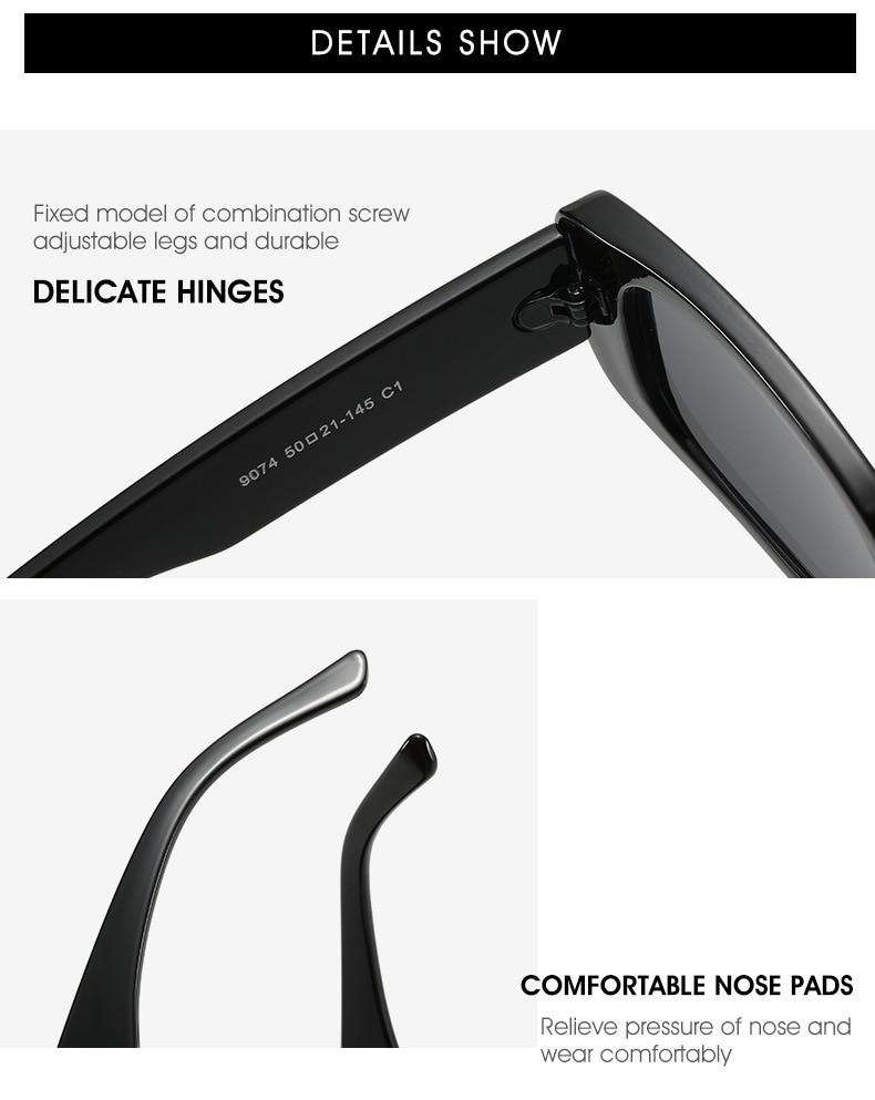 Women's Retro Trending Cool Rectangle Black Designer Sunglasses - Women Sunglasses - DYAVOR®
