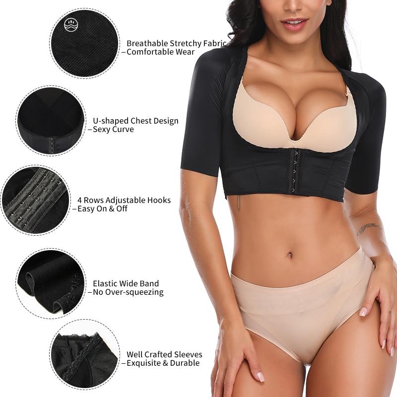 Women's Short Sleeves Crop Top Bra Body Shaper Shapewear Slimmers - Slimmers - DYAVOR®