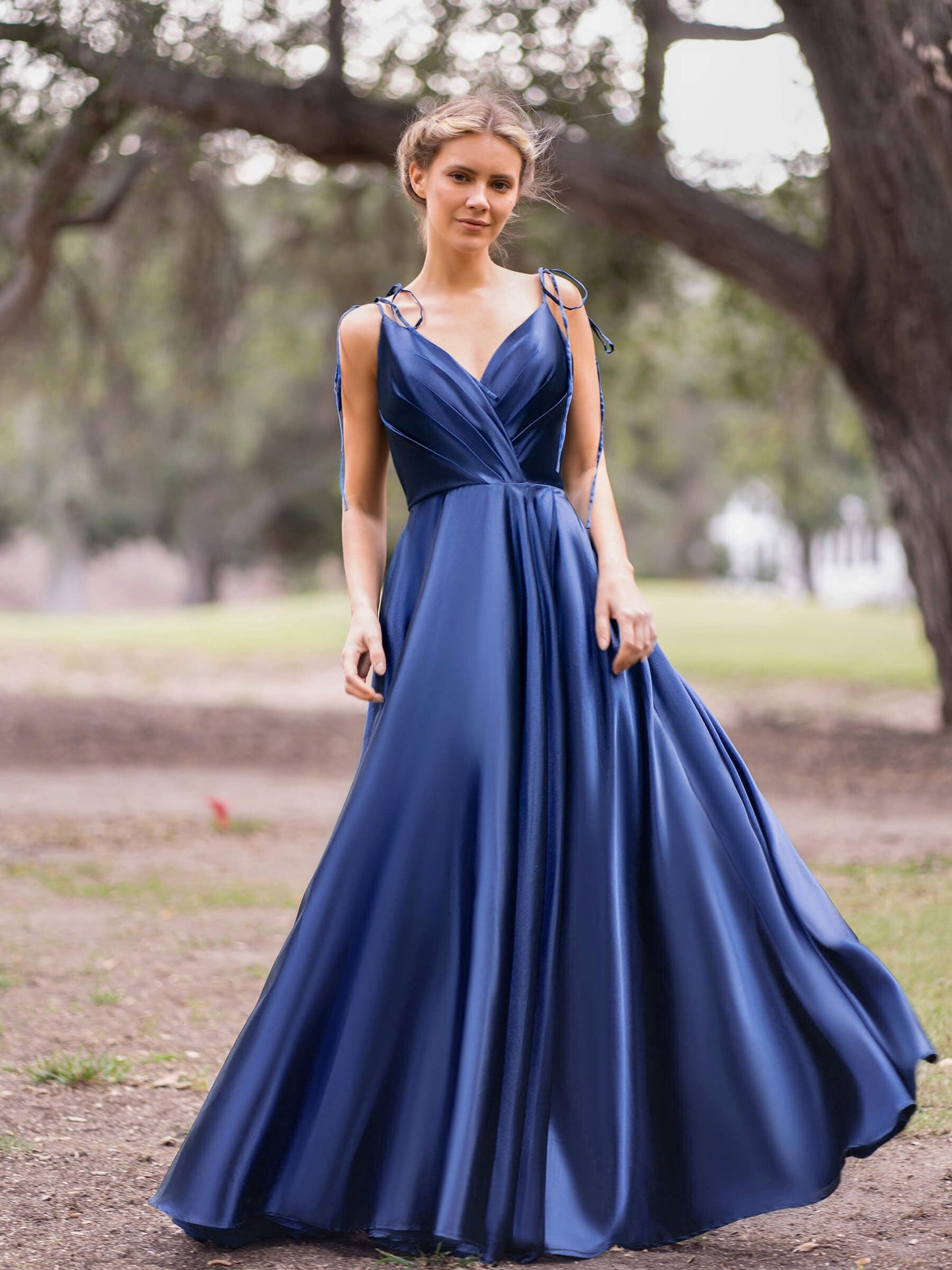 Wrap Satin A-Line Floor Length Evening Dress - Prom Dresses - DYAVOR®