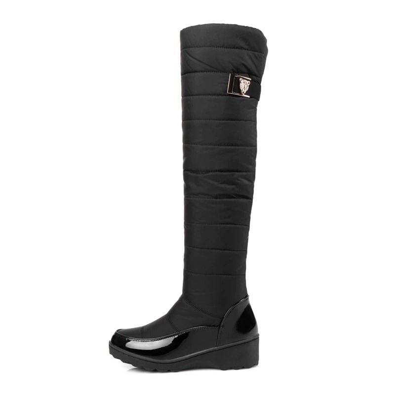 GRW Orthopedic Boots For Women High Knee Waterproof Fur Lined Round Toe Warm Winter Boots - Shoes - DYAVOR®