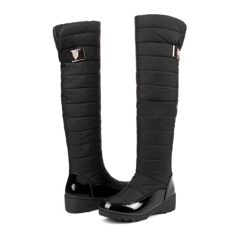 GRW Orthopedic Boots For Women High Knee Waterproof Fur Lined Round Toe Warm Winter Boots - Shoes - DYAVOR®