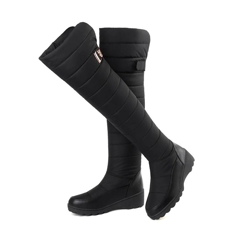 GRW Orthopedic Boots For Women High Knee Waterproof Fur Lined Round Toe Warm Winter Boots - Shoes - DYAVOR®