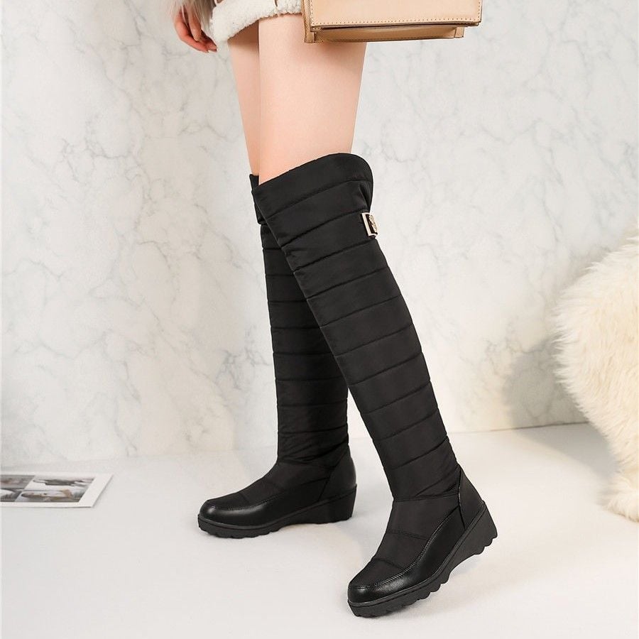 GRW Orthopedic Boots For Women High Knee Waterproof Fur Lined Round Toe Warm Winter Boots - Shoes - DYAVOR®