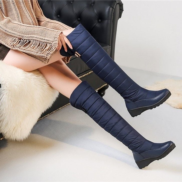 GRW Orthopedic Boots For Women High Knee Waterproof Fur Lined Round Toe Warm Winter Boots - Shoes - DYAVOR®