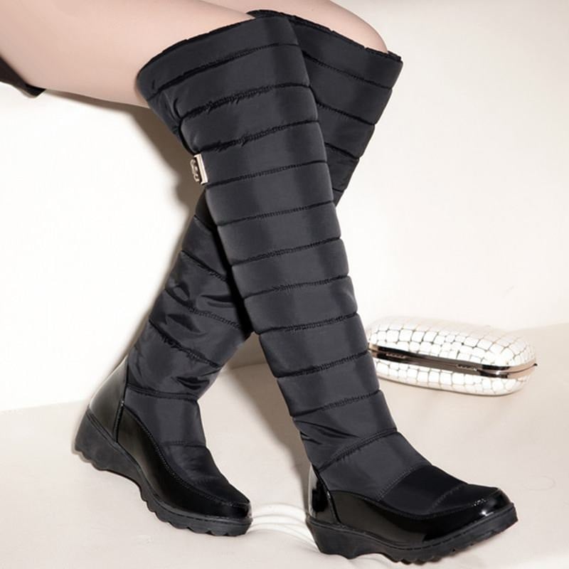GRW Orthopedic Boots For Women High Knee Waterproof Fur Lined Round Toe Warm Winter Boots - Shoes - DYAVOR®