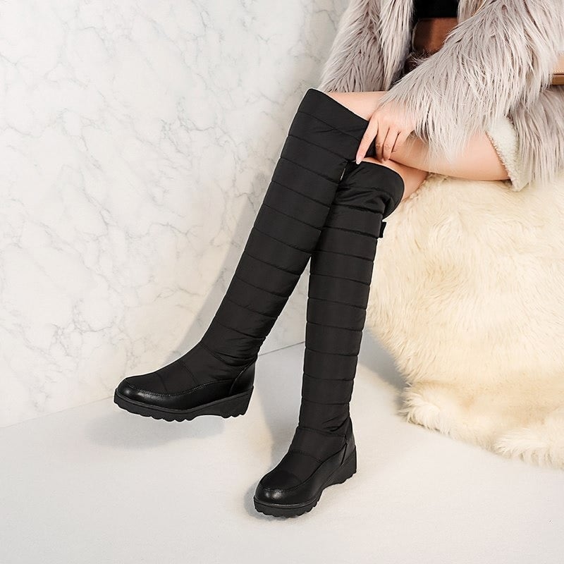 GRW Orthopedic Boots For Women High Knee Waterproof Fur Lined Round Toe Warm Winter Boots - Shoes - DYAVOR®