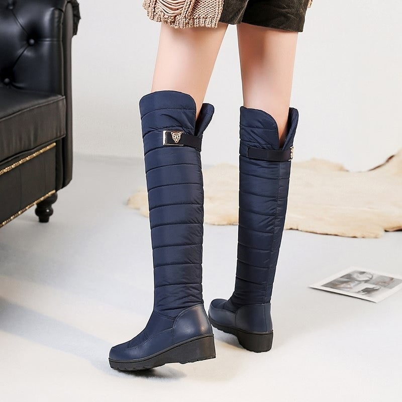 GRW Orthopedic Boots For Women High Knee Waterproof Fur Lined Round Toe Warm Winter Boots - Shoes - DYAVOR®