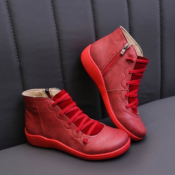 Groovywish Women Leather Waterproof Orthopedic Vintage Boots - - DYAVOR®