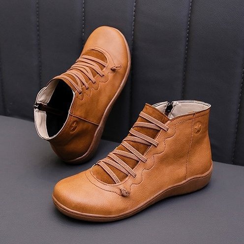 Groovywish Women Leather Waterproof Orthopedic Vintage Boots - - DYAVOR®