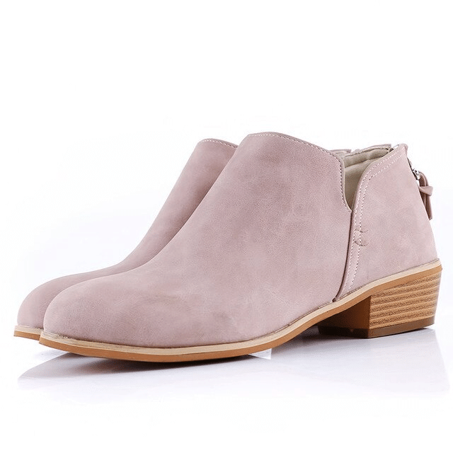 Groovywish Women Orthopedic Ankle Boots Zipper Stacked Heel - - DYAVOR®