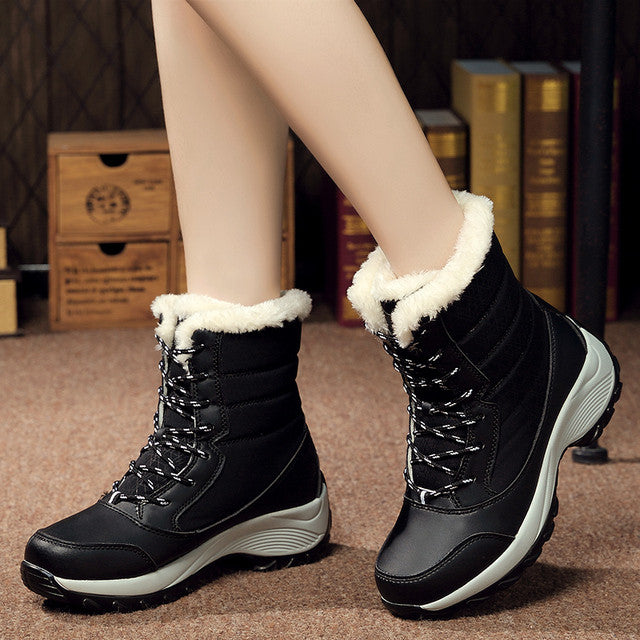 Groovywish Women Thick Fur High Heel Orthopedic Boots - - DYAVOR®