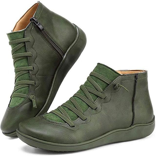 Groovywish Women Leather Waterproof Orthopedic Vintage Boots - - DYAVOR®