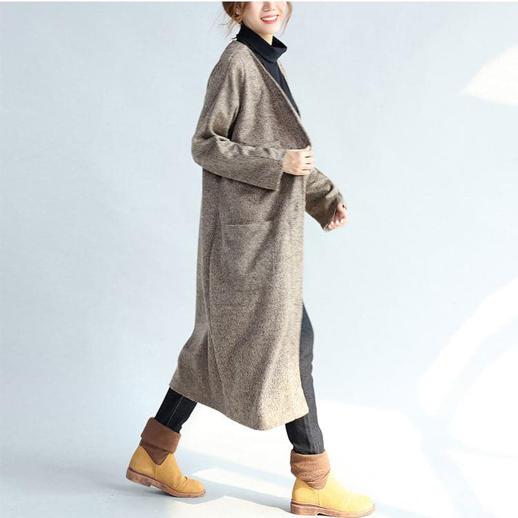 2021 vintage pockets khaki cotton long cardigans oversize long sleeve trench coats - - DYAVOR®