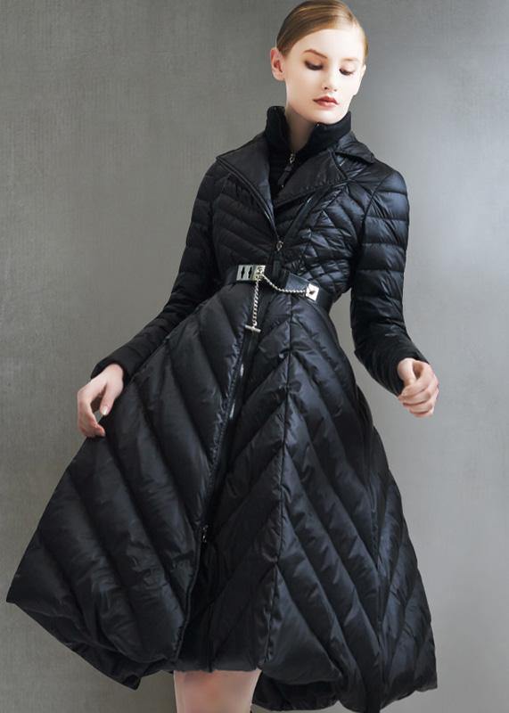 Oversize snow jackets tie waist coats black false two pieces down coat winter - - DYAVOR®