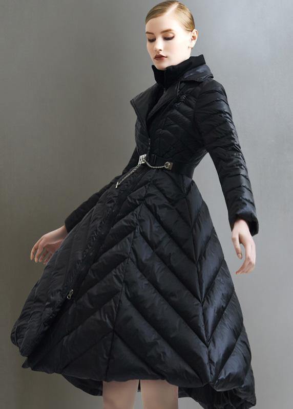 Oversize snow jackets tie waist coats black false two pieces down coat winter - - DYAVOR®