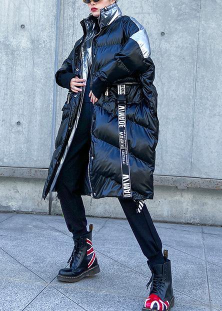 Plus size down jacket high neck winter coats black patchwork women parka - - DYAVOR®