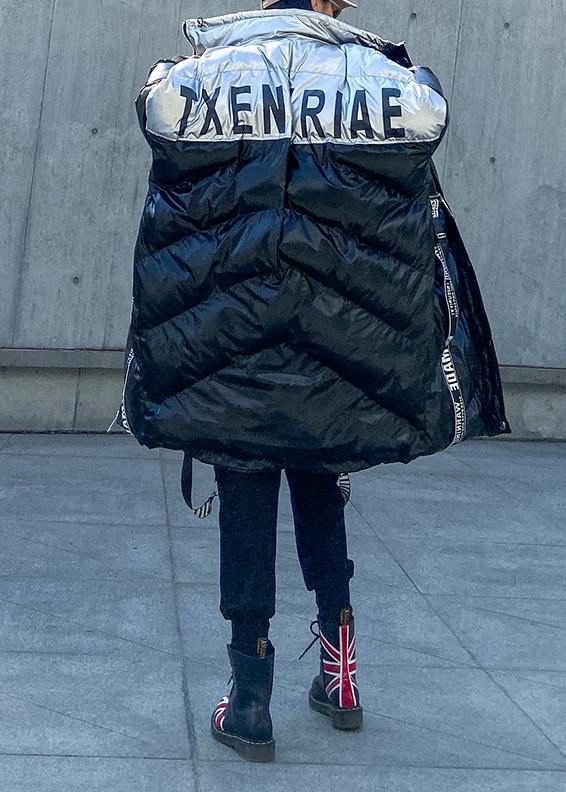 Plus size down jacket high neck winter coats black patchwork women parka - - DYAVOR®