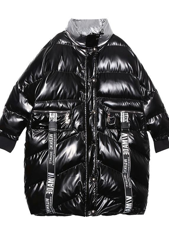 Plus size down jacket high neck winter coats black patchwork women parka - - DYAVOR®