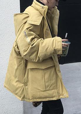 Plus size warm winter coat side open winter coats yellow hooded women parkas - - DYAVOR®
