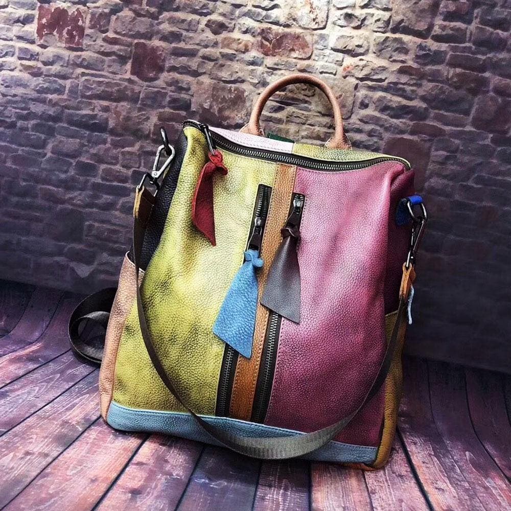 2021 Fashion Retro Handbag Backpack Genuine Leather Female Bag - - DYAVOR®