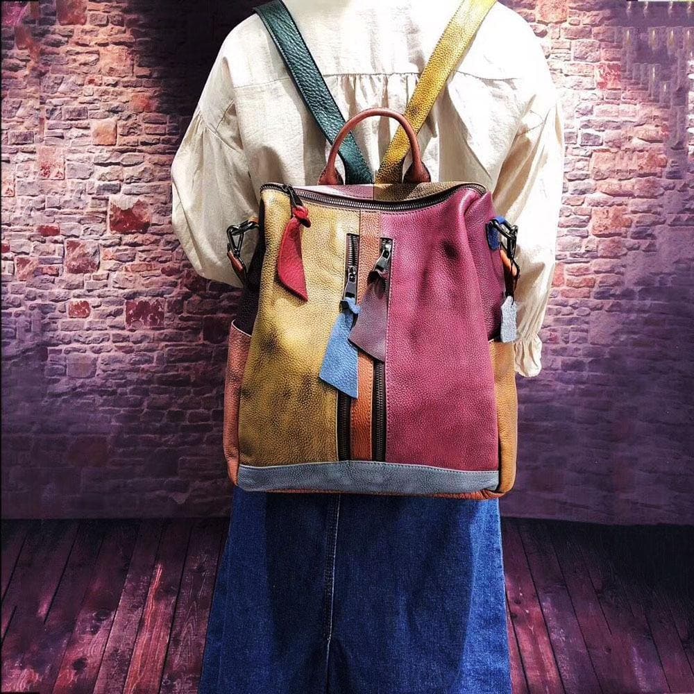 2021 Fashion Retro Handbag Backpack Genuine Leather Female Bag - - DYAVOR®