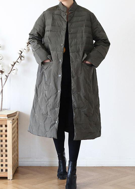 Green down jacket woman casual stand collar women parka warm Casual winter outwear - - DYAVOR®