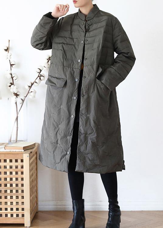 Green down jacket woman casual stand collar women parka warm Casual winter outwear - - DYAVOR®