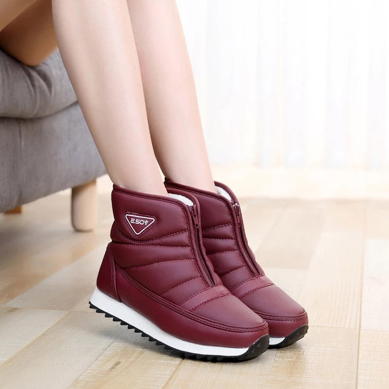 Groovywish Women Zipper Orthopedic Shoes Plush Snow Ankle Boots - - DYAVOR®