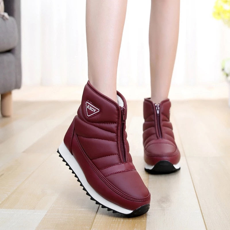 Groovywish Women Zipper Orthopedic Shoes Plush Snow Ankle Boots - - DYAVOR®