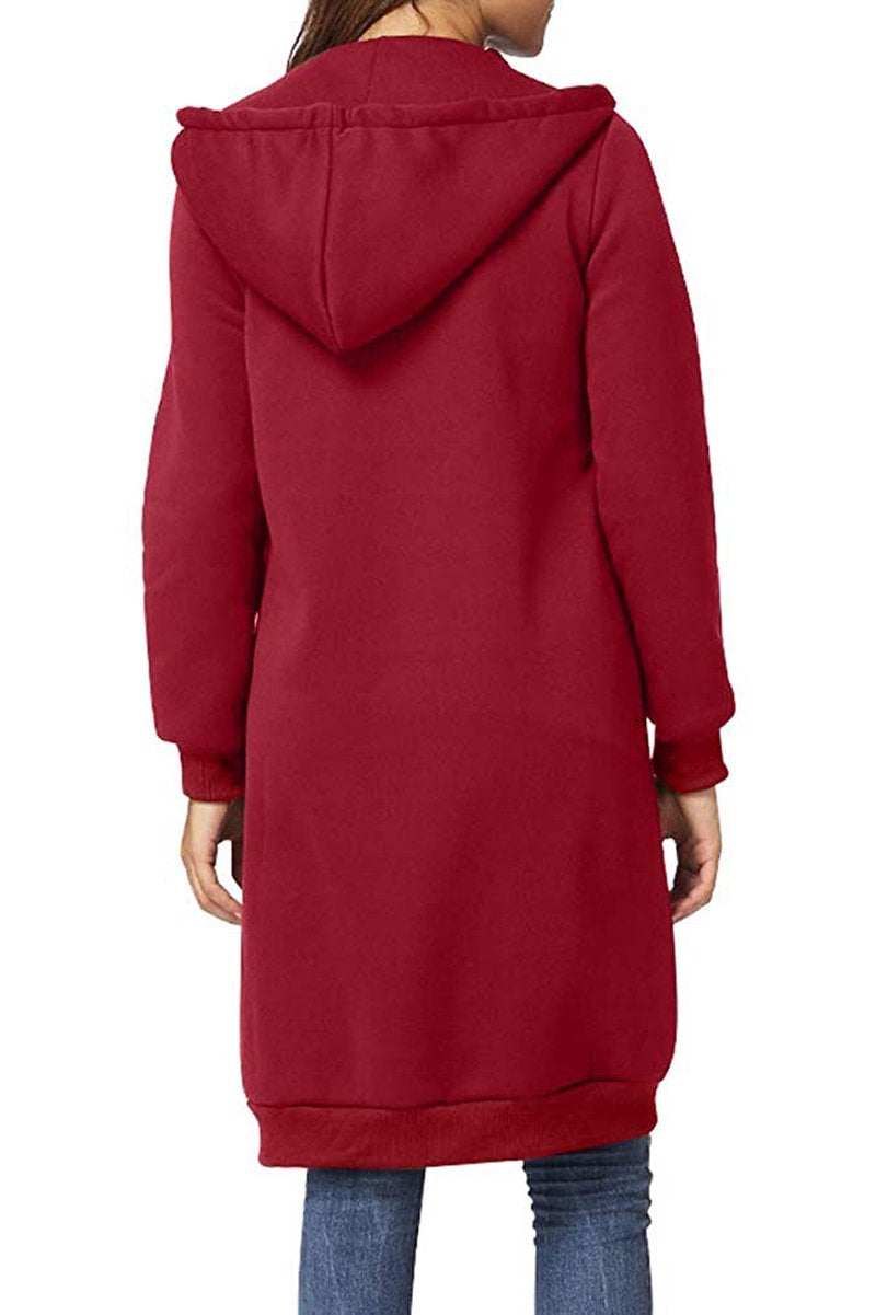 Oversized Long Zip Sweatshirt Hoodie - Coats & Jackets - DYAVOR®