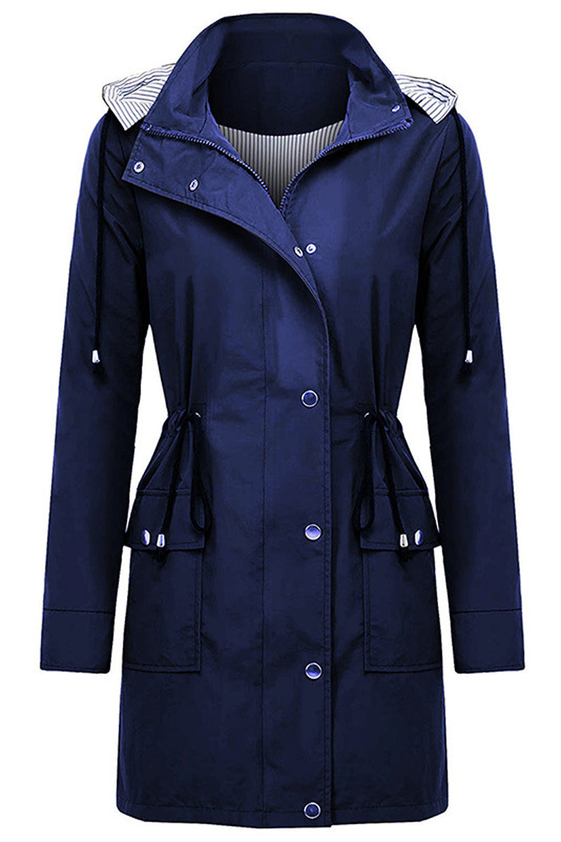 Water Resistant Hooded Striped Windbreaker Rain Jacket - - DYAVOR®