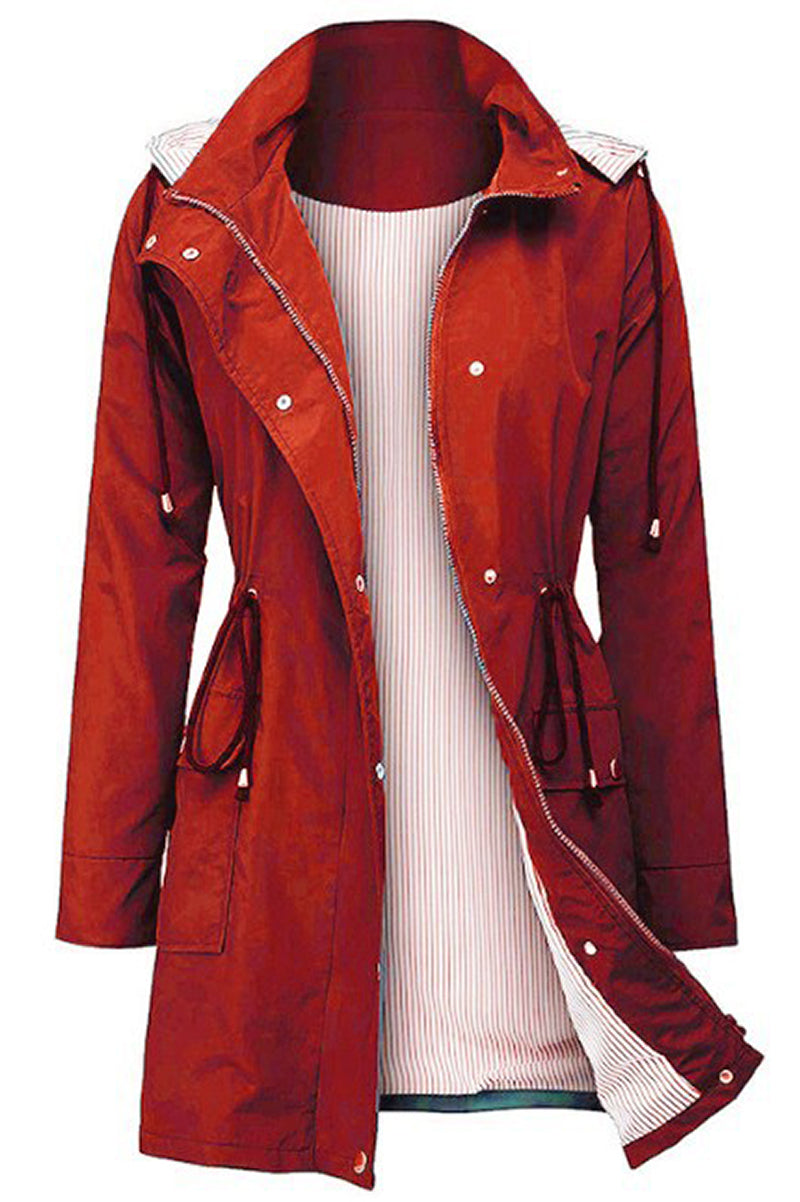 Water Resistant Hooded Striped Windbreaker Rain Jacket - - DYAVOR®