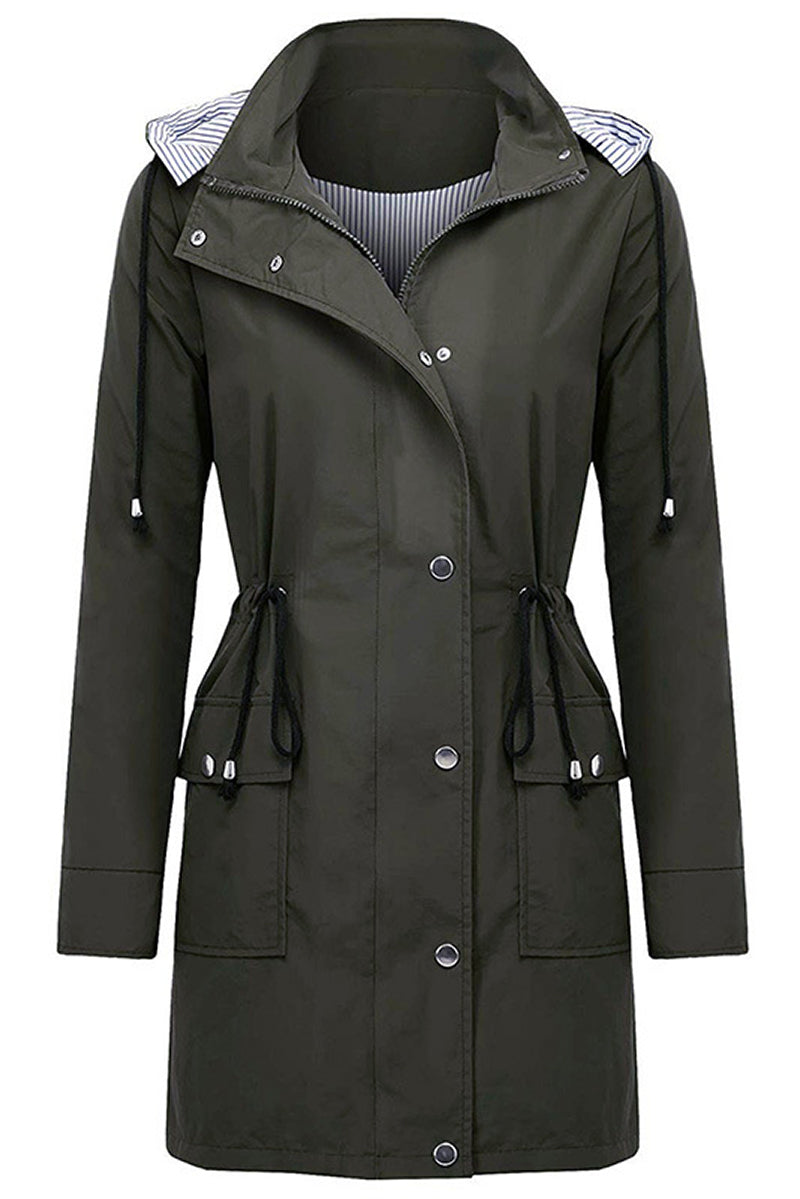 Water Resistant Hooded Striped Windbreaker Rain Jacket - - DYAVOR®