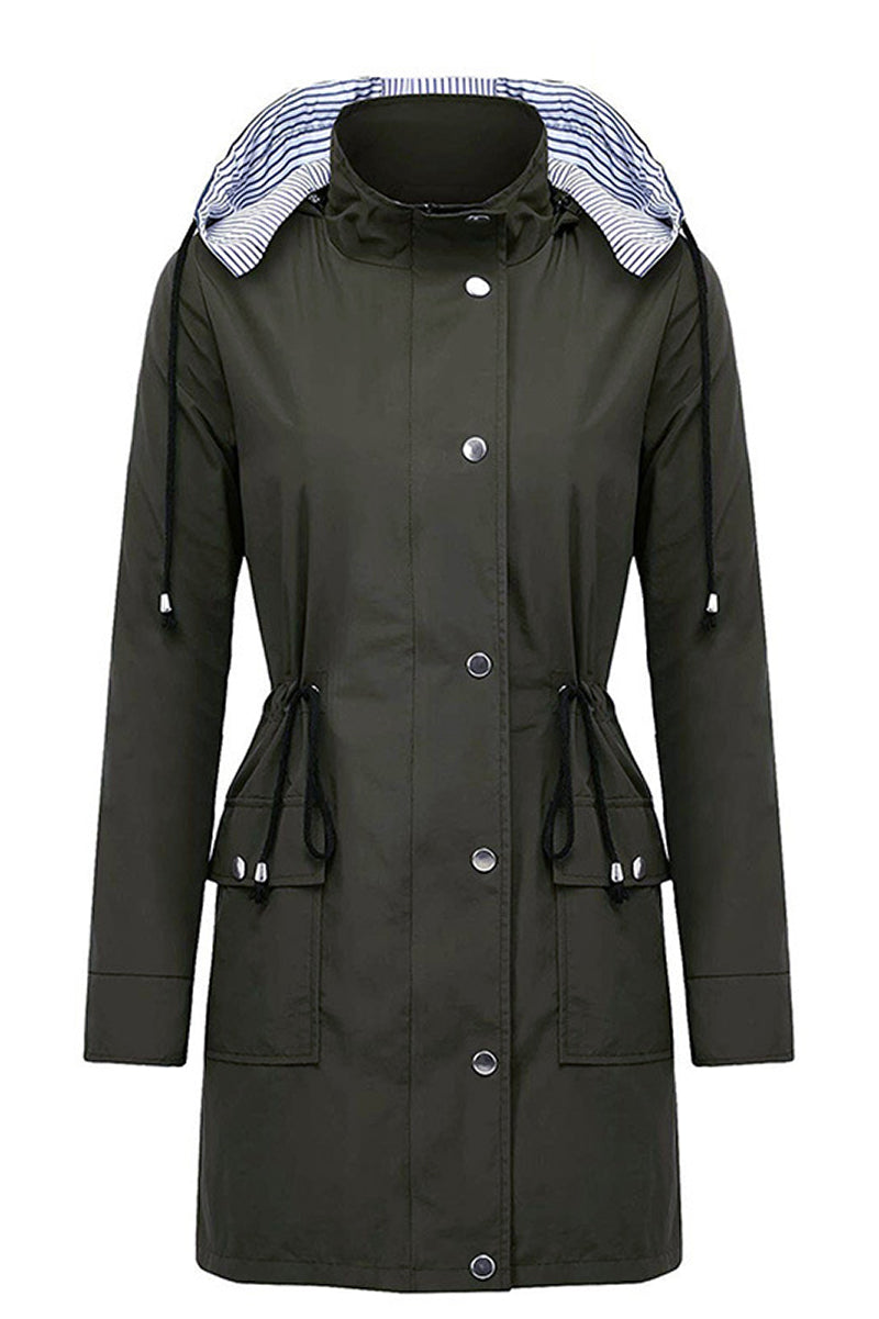 Water Resistant Hooded Striped Windbreaker Rain Jacket - - DYAVOR®