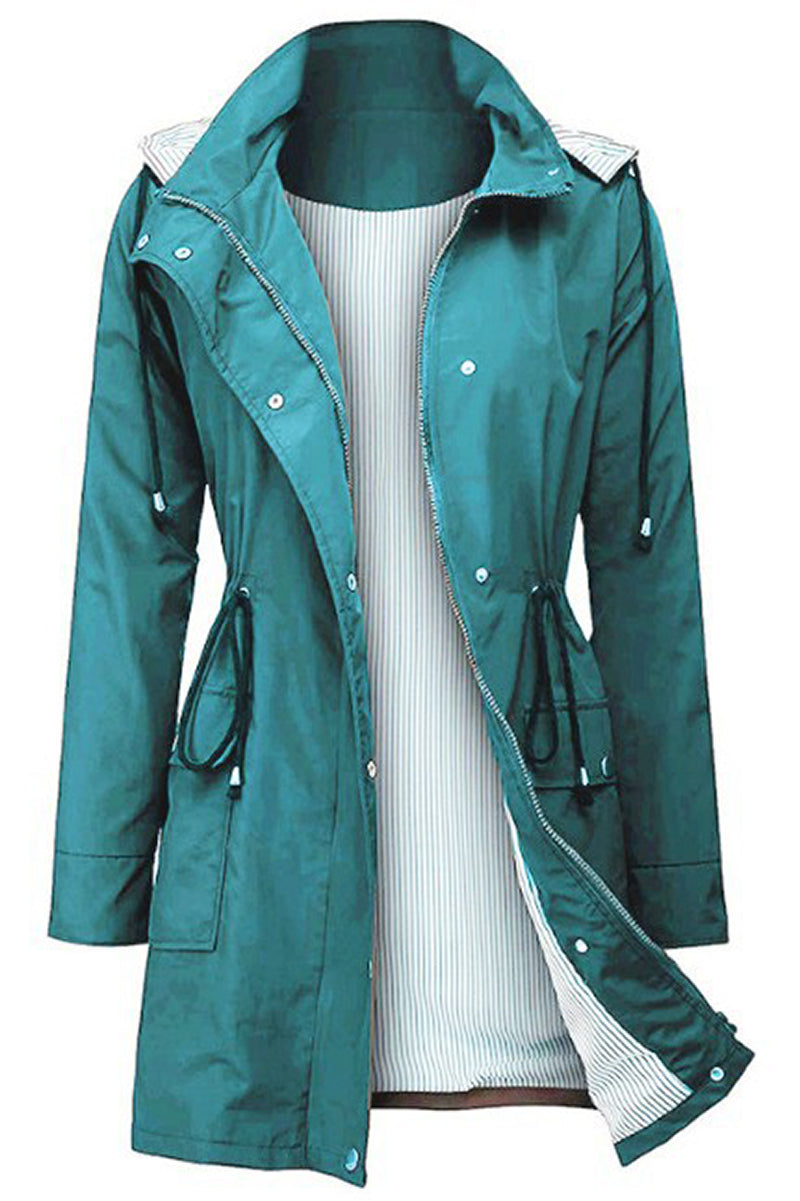 Water Resistant Hooded Striped Windbreaker Rain Jacket - - DYAVOR®