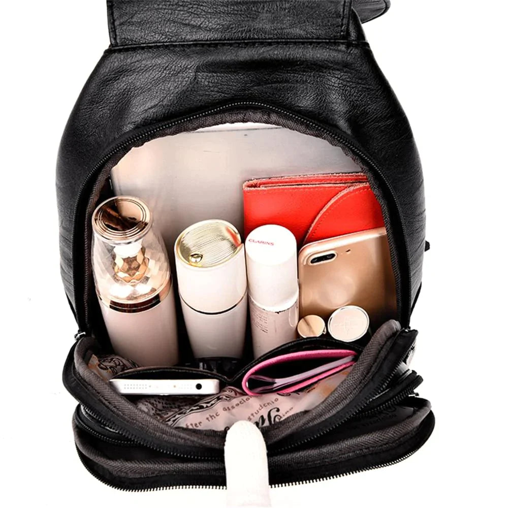 3-in-1 Women's Leather Casual Backpacks for Travel and School - Backpacks - DYAVOR®
