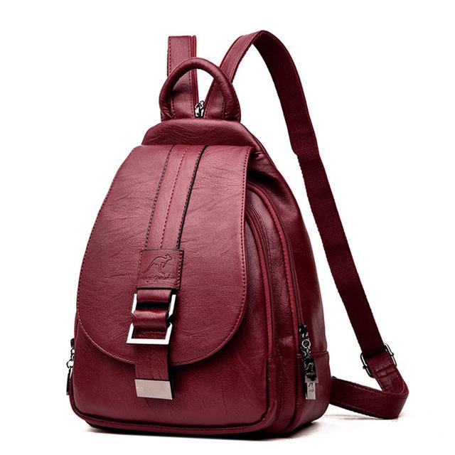 3-in-1 Women's Leather Casual Backpacks for Travel and School - Backpacks - DYAVOR®
