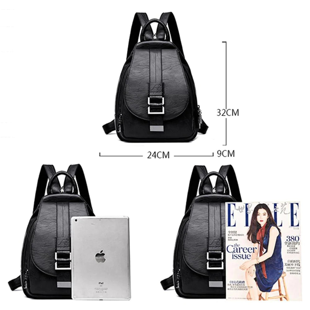 3-in-1 Women's Leather Casual Backpacks for Travel and School - Backpacks - DYAVOR®