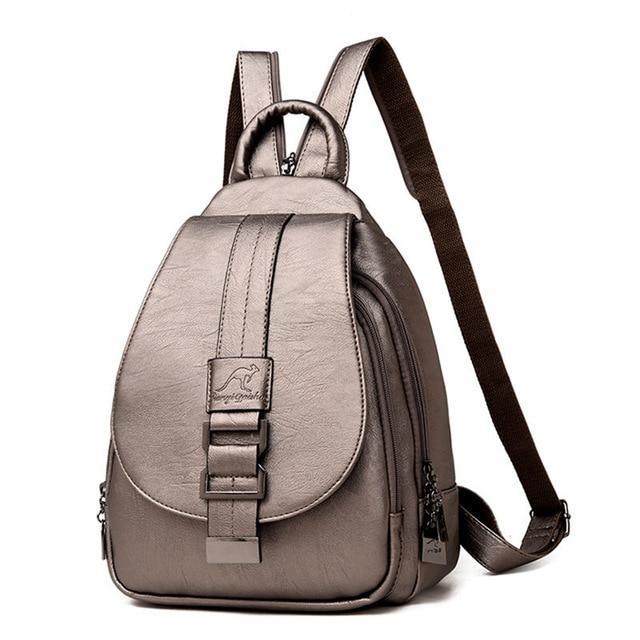 3-in-1 Women's Leather Casual Backpacks for Travel and School - Backpacks - DYAVOR®