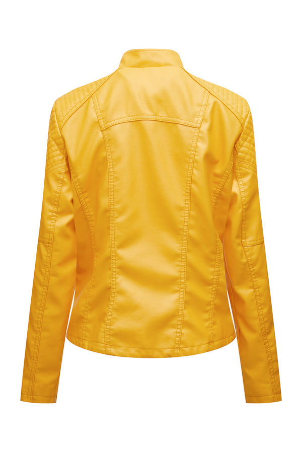 Slim Fit Leather Motorcycle Jacket - - DYAVOR®