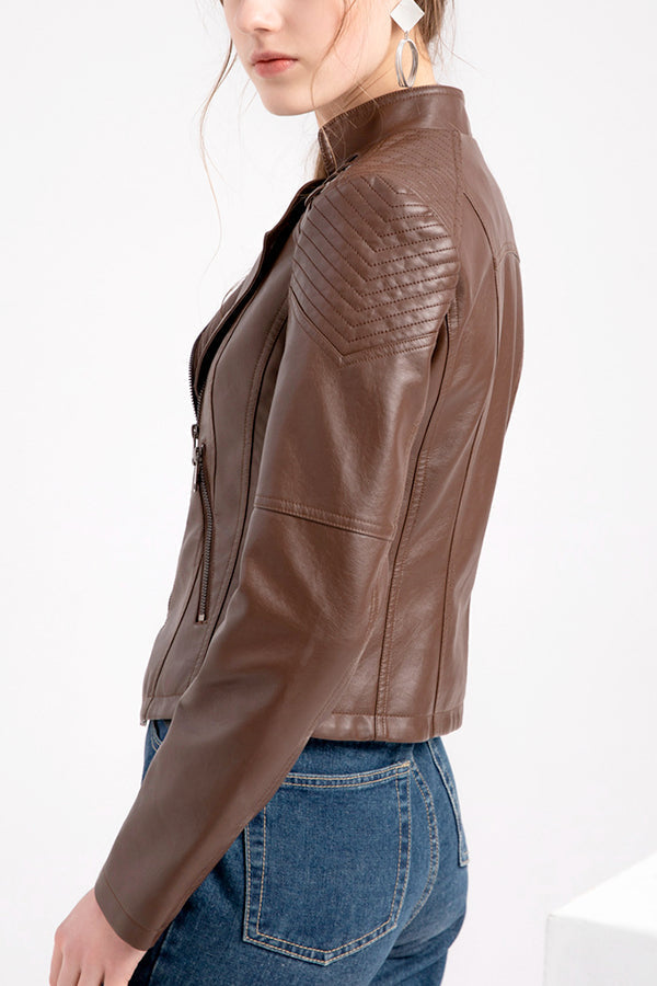 Slim Fit Leather Motorcycle Jacket - - DYAVOR®