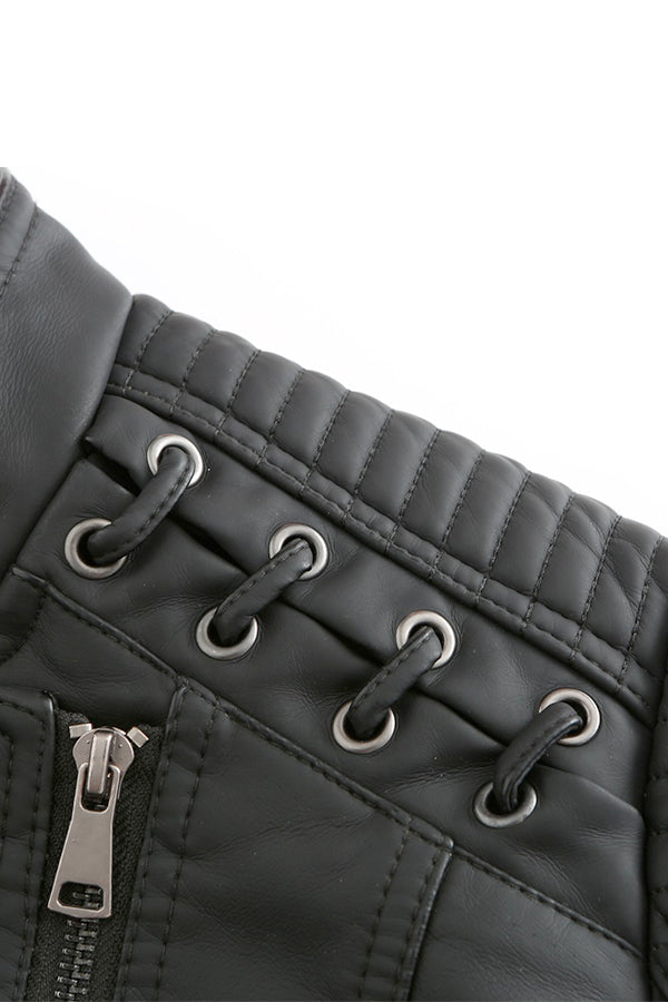 Slim Fit Leather Motorcycle Jacket - - DYAVOR®