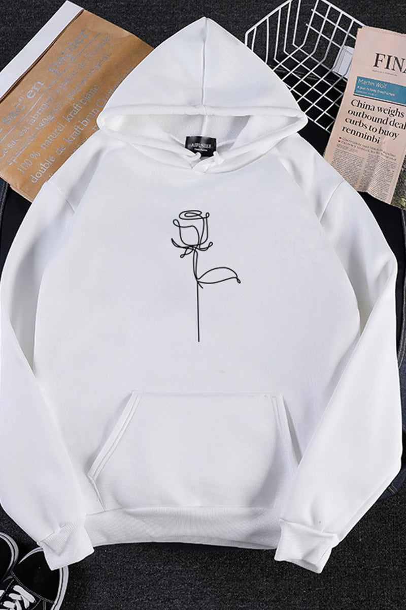 Oversized Graffiti Rose Hoodie - - DYAVOR®