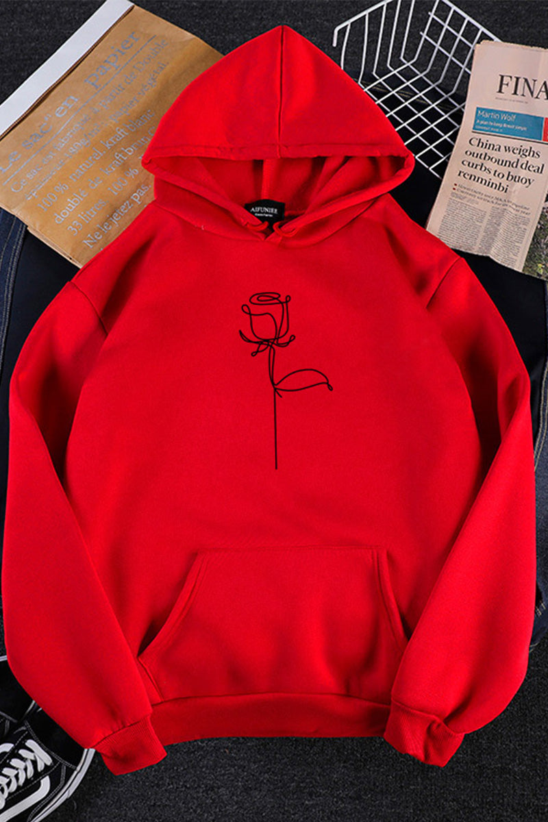 Oversized Graffiti Rose Hoodie - - DYAVOR®