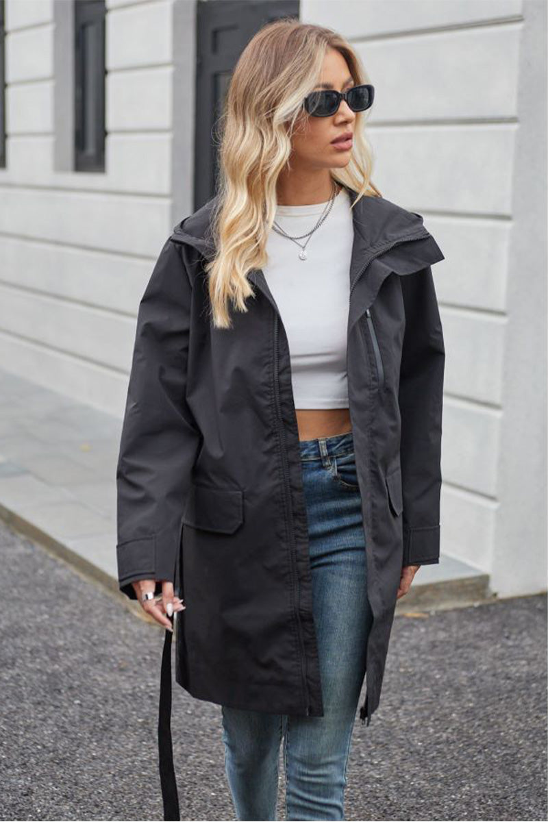 Water-Resistant Windbreaker Trench Jacket - - DYAVOR®